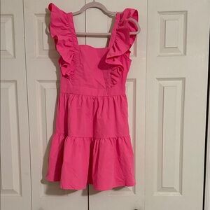 SHEIN Vibrant Pink Ruffle Dress